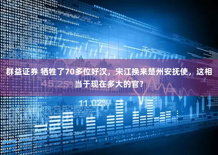 群益证券 牺牲了70多位好汉，宋江换来楚州安抚使，这相当于现在多大的官？